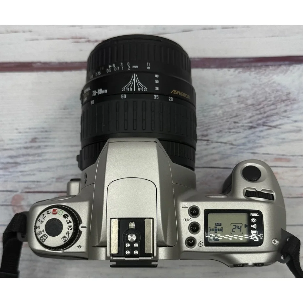 Canon EOS Rebel 2000 35mm Film SLR Camera with Sigma 28-80mm Macro Lens Silver